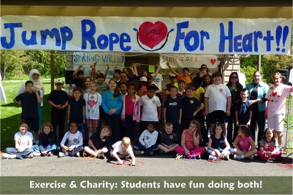 Exercise and Charity: Students participate in the American Heart Association: Jump Rope for Heart
